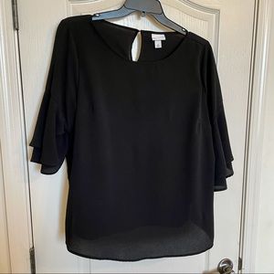 Ava&Viv | Black Bell Sleeve Blouse